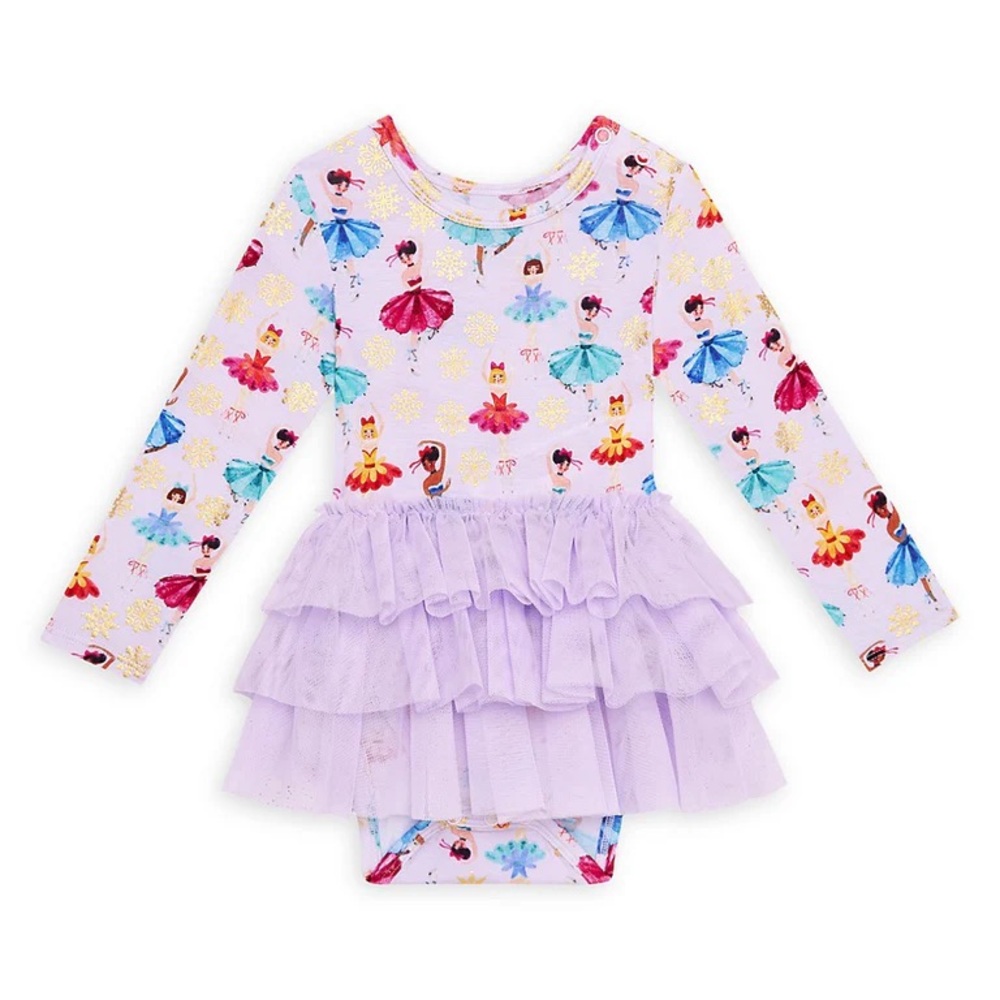 Posh peanut 6-12 month nutcracker ballet ADALYN TULLE BODYSUIT DRESS new